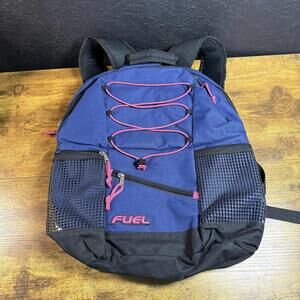 Fuel Bungee Front Backpack Blue Pink Polyester School Travel Daypack Bag